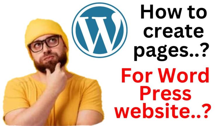 How To Create Pages For Word press Website