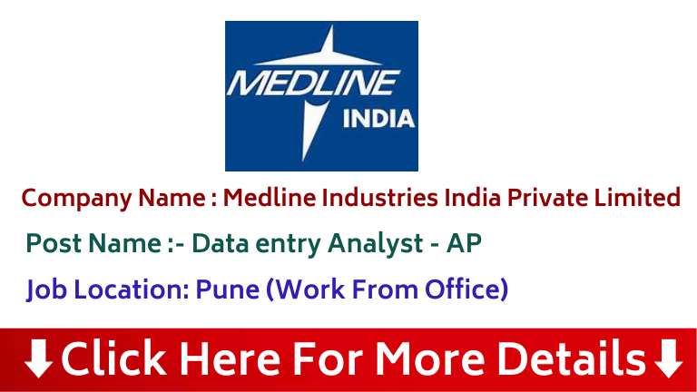 Medline India is Hiring For Data entry Analyst