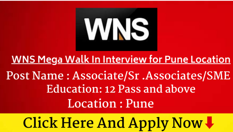 WNS Mega Walk In Interview For Pune Location